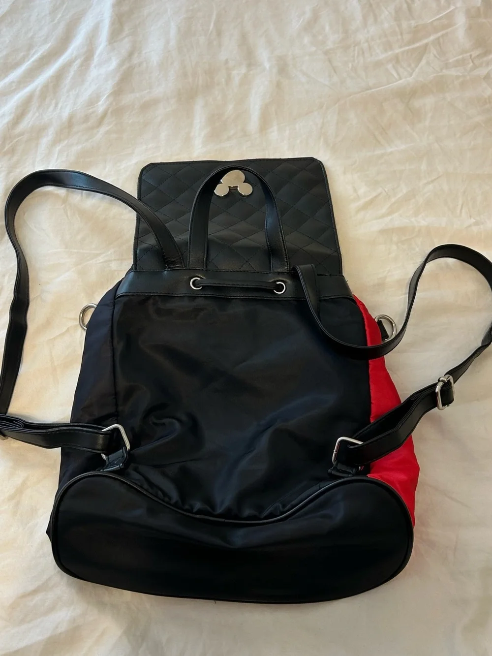 Disney Bradford Exchange Mickey Minnie Sweethearts Backpack Red Black Gray